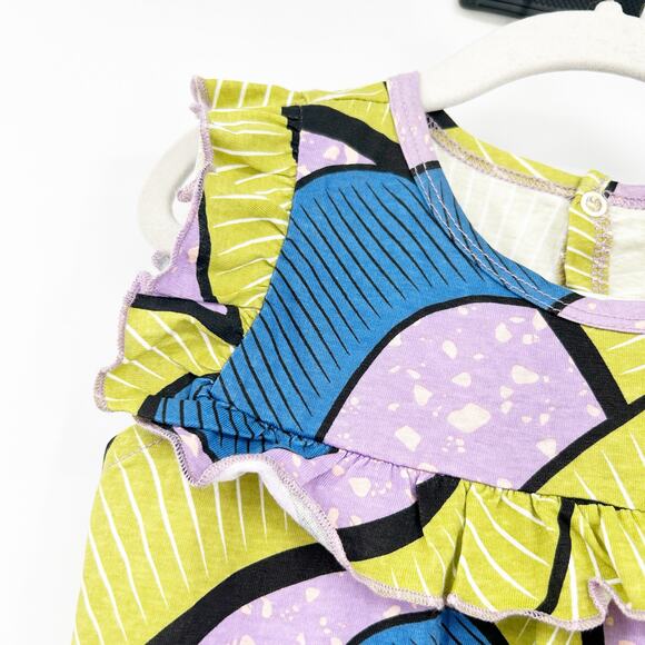 NWT Ade + Ayo Girls Summer Artsy‎ Cotton Printed Ruffled Dress With Headband 3T - Picture 5 of 7